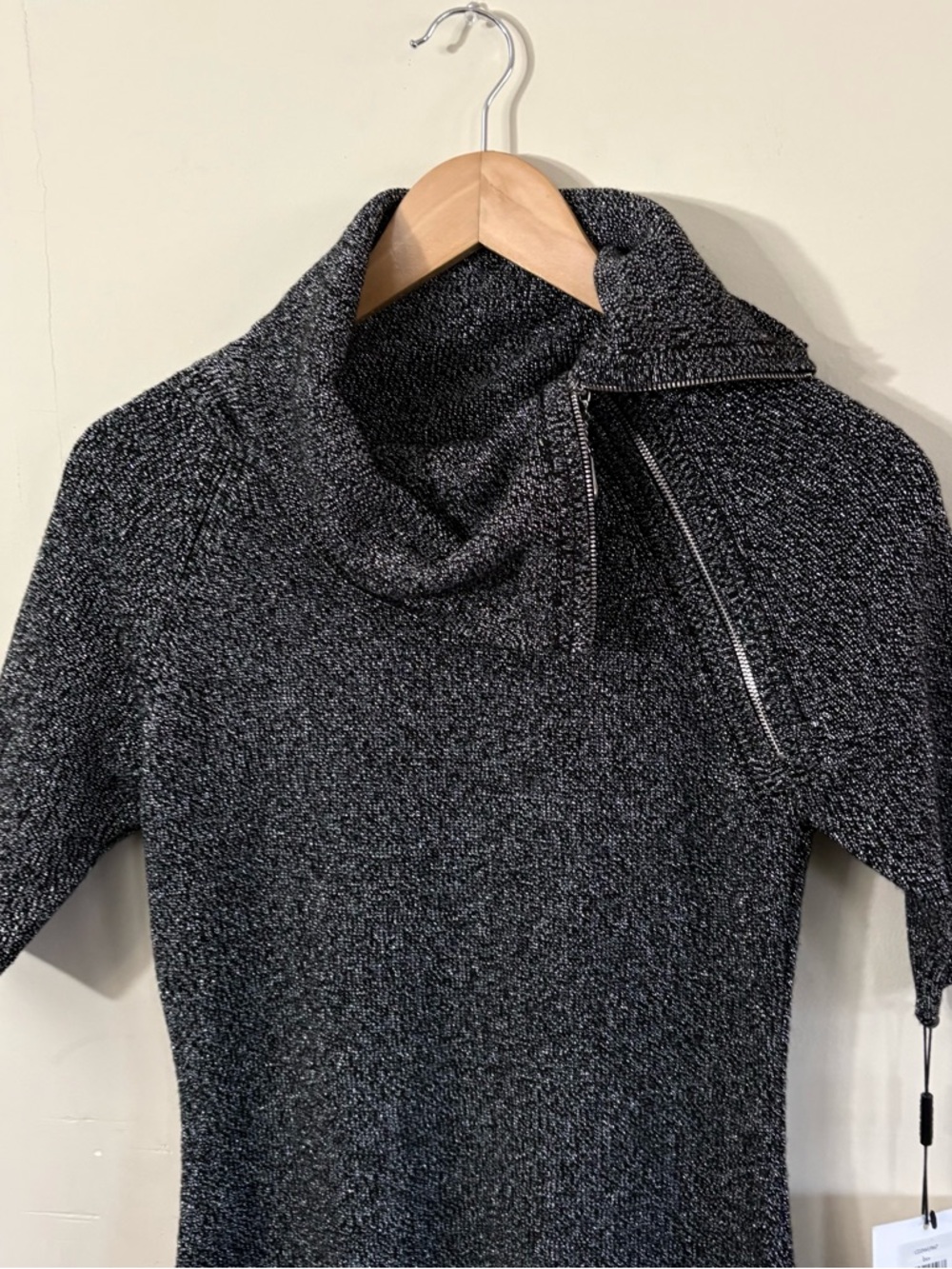 Calvin Klein Metallic Grey Sweater Dress Size Small New - Picture 6 of 9